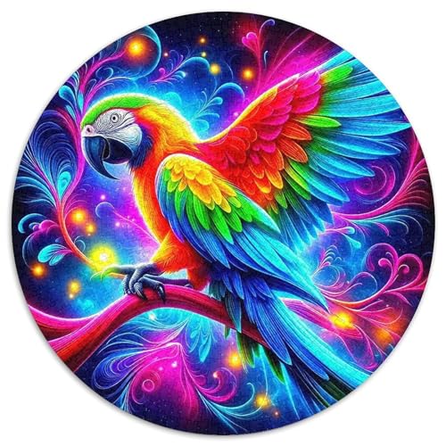 Papagei 1000 Teile Puzzle Runde Kreispuzzles Geeignet Ab 12 Jahren Pädagogisches Für Erwachsene Kinder Buntes Tier Geschenke 1000pcs (67.5x67.5cm) von OJASDBDJE