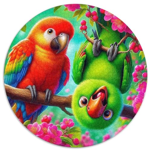 Papagei 1000 Teile Puzzle Rundes Puzzle Geeignet Ab 12 Jahren Pädagogisches Für Erwachsene Kinder Buntes Tier Geschenke 1000pcs (67.5x67.5cm) von OJASDBDJE
