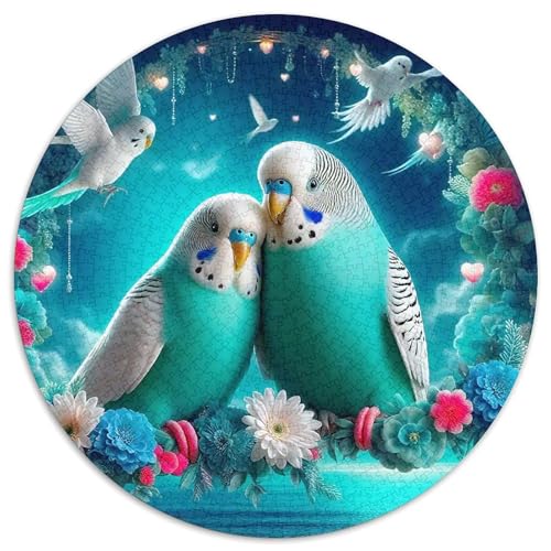 Papagei Mit 1000 Teilen Puzzle Circular Puzzles Geeignet Ab 12 Jahren Pädagogisches Für Erwachsene Kinder Buntes Tier Stressabbau-Spielzeug 1000pcs (67.5x67.5cm) von OJASDBDJE