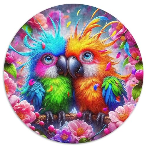 Papagei Mit 1000 Teilen Puzzles Circular Puzzles Für Erwachsene Und Kinder Pädagogisches Für Erwachsene Kinder Buntes Tier Stressabbau-Spielzeug 1000pcs (67.5x67.5cm) von OJASDBDJE