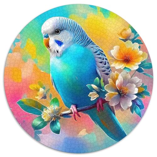 Papagei Mit 1000 Teilen Puzzles Vogel Rund Puzzle Geeignet Ab 12 Jahren Pädagogisches Für Erwachsene Kinder Buntes Tier Stressabbau-Spielzeug 1000pcs (67.5x67.5cm) von OJASDBDJE