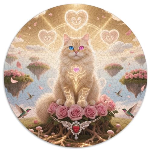 Persisch 1000 Teile Puzzle Pet Katze Circular Puzzles Geeignet Ab 12 Jahren Pädagogisches Für Erwachsene Kinder Buntes Tier Geschenke 1000pcs (67.5x67.5cm) von OJASDBDJE