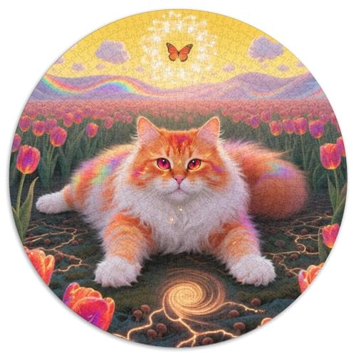 Persisch Mit 1000 Teilen Puzzles Pet Katze Rund Puzzle Für Erwachsene Und Kinder Pädagogisches Für Erwachsene Kinder Buntes Tier Geschenke 1000pcs (67.5x67.5cm) von OJASDBDJE