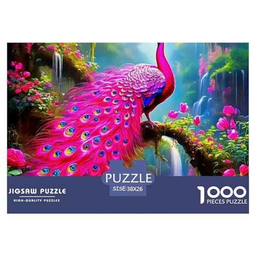 Pfauen 1000 Teile Puzzle Tier Für Die Ganze Familie Entspannend Detailreich Spaß Pädagogisches Spiel 38x26cm/1000pcs von OJASDBDJE