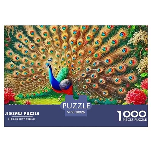 Pfauen 1000 Teile Puzzle Tier Für Die Ganze Familie Entspannend Detailreich Spielzeug Lernspiel 38x26cm/1000pcs von OJASDBDJE