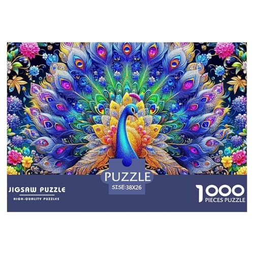 Pfauen 1000 Teile Puzzle Tier Für Die Ganze Familie Entspannend Detailreich Spielzeug Pädagogisches Spiel 38x26cm/1000pcs von OJASDBDJE