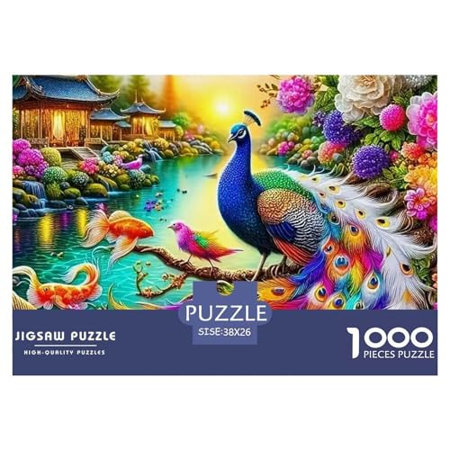 Pfauen 1000 Teile Puzzle Tier Für Die Ganze Familie Entspannend Detailreich Spielzeug Pädagogisches Spiel 38x26cm/1000pcs von OJASDBDJE
