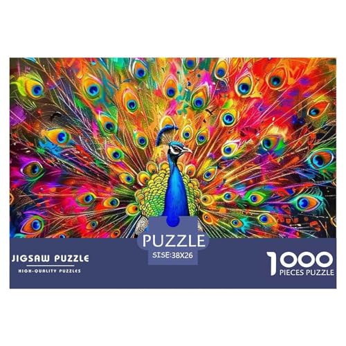 Pfauen 1000 Teile Puzzle Tier Für Die Ganze Familie Entspannend Detailreich Spielzeug Pädagogisches Spiel 38x26cm/1000pcs von OJASDBDJE