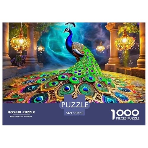 Pfauen 1000 Teile Puzzle Tier Für Die Ganze Familie Herausforderung Detailreich Spaß Lernspiel 70x50cm/1000pcs von OJASDBDJE