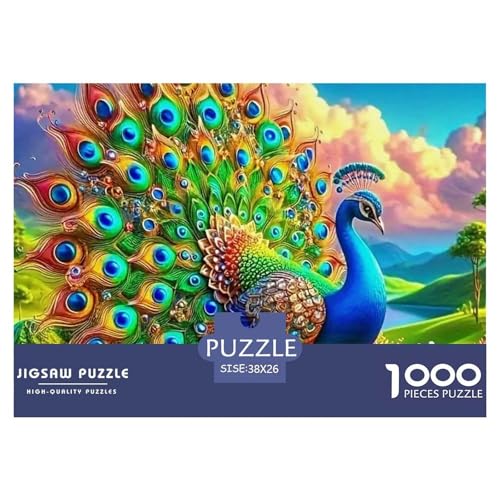 Pfauen 1000 Teile Puzzle Tier Für Die Ganze Familie Herausforderung Detailreich Spielzeug Pädagogisches Spiel 38x26cm/1000pcs von OJASDBDJE