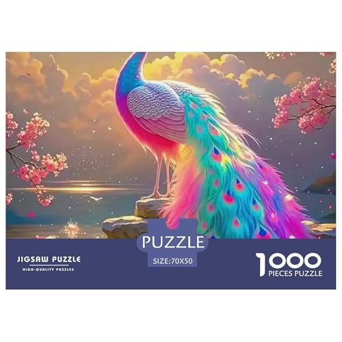 Pfauen 1000 Teile Puzzle Tier Geschenke Für Frauen/Männer Entspannend Detailreich Spielzeug Pädagogisches Spiel 70x50cm/1000pcs von OJASDBDJE