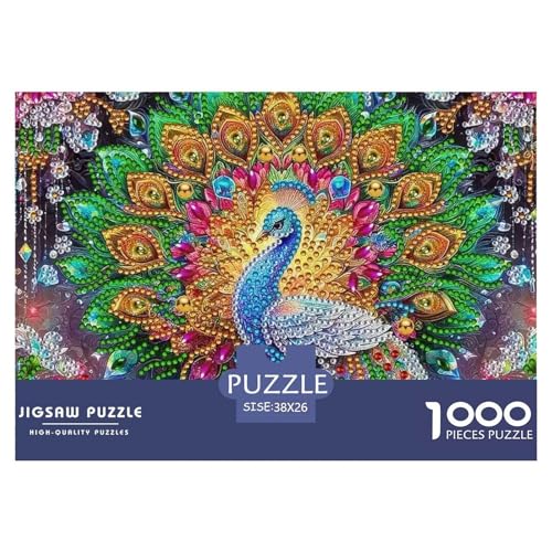 Pfauen 1000 Teile Puzzles Tier Für Kinder Ab 12 Jahren Entspannend Detailreich Spielzeug Pädagogisches Spiel 38x26cm/1000pcs von OJASDBDJE
