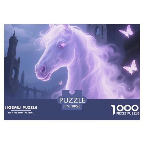 Pferd 1000 Teile Puzzle Tier Geschenke Für Frauen/Männer Entspannend Detailreich Spaß Lernspiel 38x26cm/1000pcs von OJASDBDJE