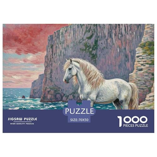 Pferd 1000 Teile Puzzle Tiere Für Die Ganze Familie Entspannend Detailreich Spielzeug Pädagogisches Spiel 70x50cm/1000pcs von OJASDBDJE