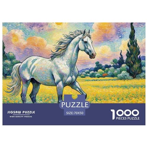 Pferd 1000 Teile Puzzle Tiere Für Die Ganze Familie Entspannend Detailreich Spielzeug Pädagogisches Spiel 70x50cm/1000pcs von OJASDBDJE