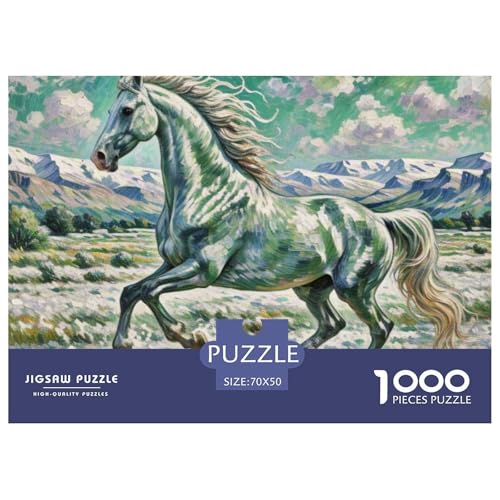 Pferd 1000 Teile Puzzle Tiere Für Kinder Ab 12 Jahren Entspannend Premium-Qualität Spaß Lernspiel 70x50cm/1000pcs von OJASDBDJE