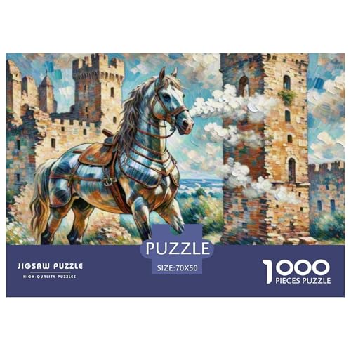 Pferd 1000 Teile Puzzle Tiere Für Kinder Ab 12 Jahren Herausforderung Detailreich Spaß Lernspiel 70x50cm/1000pcs von OJASDBDJE