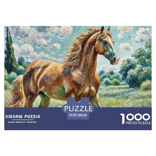 Pferd 1000 Teile Puzzle Tiere Für Kinder Ab 12 Jahren Herausforderung Premium-Qualität Spielzeug Lernspiel 38x26cm/1000pcs von OJASDBDJE