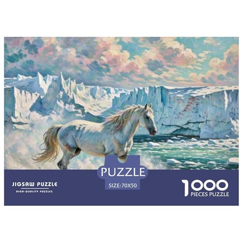 Pferd 1000 Teile Puzzles Tiere Für Kinder Ab 12 Jahren Entspannend Detailreich Spielzeug Pädagogisches Spiel 70x50cm/1000pcs von OJASDBDJE