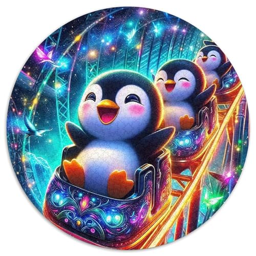 Pinguin 1000 Teile Puzzle Circular Puzzle Geeignet Ab 12 Jahren Pädagogisches Für Erwachsene Kinder Buntes Tier Stressabbau-Spielzeug 1000pcs (67.5x67.5cm) von OJASDBDJE