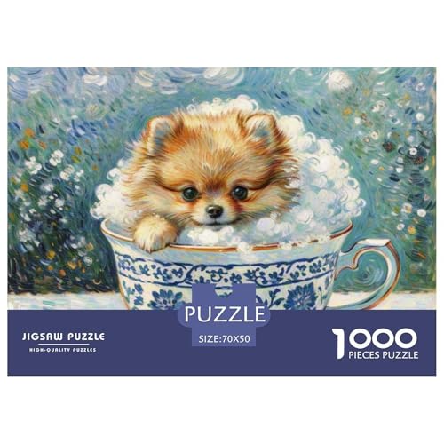 Pommern 1000 Teile Puzzle Haustier Hund Für Die Ganze Familie Herausforderung Detailreich Spaß Lernspiel 70x50cm/1000pcs von OJASDBDJE