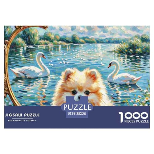Pommern 1000 Teile Puzzle Haustier Hund Für Die Ganze Familie Herausforderung Detailreich Spielzeug Pädagogisches Spiel 38x26cm/1000pcs von OJASDBDJE
