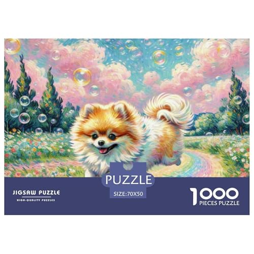 Pommern 1000 Teile Puzzle Haustier Hund Für Die Ganze Familie Herausforderung Premium-Qualität Spielzeug Lernspiel 70x50cm/1000pcs von OJASDBDJE