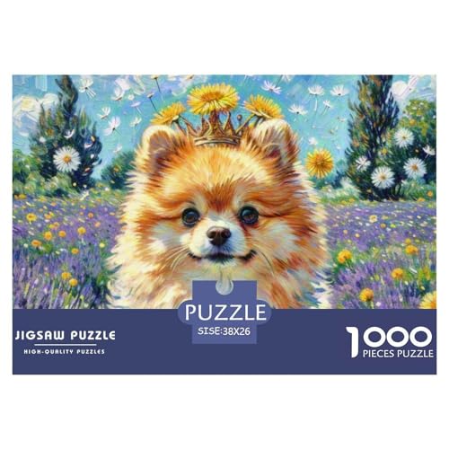 Pommern 1000 Teile Puzzle Haustier Hund Für Kinder Ab 12 Jahren Herausforderung Detailreich Spaß Lernspiel 38x26cm/1000pcs von OJASDBDJE