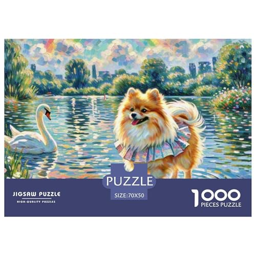 Pommern 1000 Teile Puzzle Haustier Hund Für Kinder Ab 12 Jahren Herausforderung Detailreich Spaß Lernspiel 70x50cm/1000pcs von OJASDBDJE