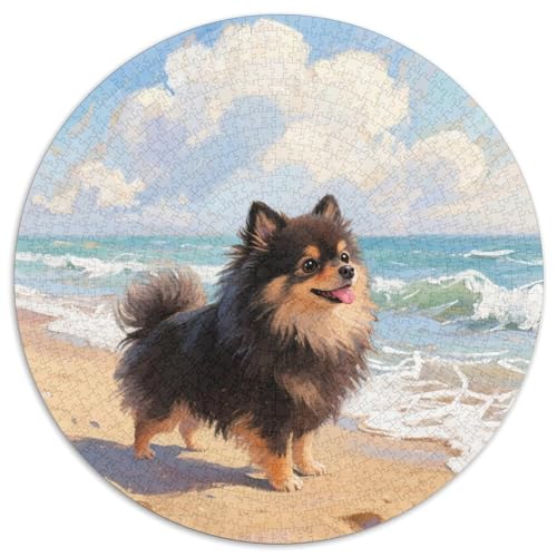 Pommern 1000 Teile Puzzles Tierhund Rund Puzzle Geeignet Ab 12 Jahren Pädagogisches Für Erwachsene Kinder Buntes Tier Geschenke 1000pcs (67.5x67.5cm) von OJASDBDJE