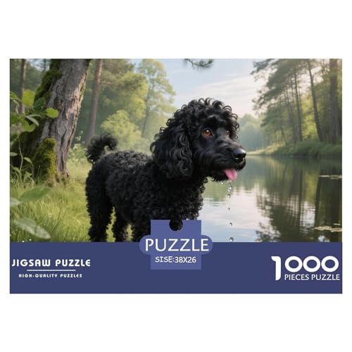 Poodle 1000 Teile Puzzle Haustier Hund Für Die Ganze Familie Herausforderung Premium-Qualität Spielzeug Pädagogisches Spiel 38x26cm/1000pcs von OJASDBDJE