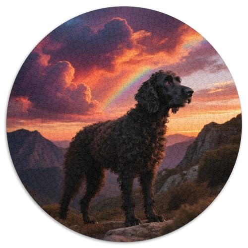 Portugiesischer Wasserhund 1000 Teile Puzzle Haustier Hund Rund Puzzle Für Erwachsene Und Kinder Pädagogisches Für Erwachsene Kinder Buntes Tier Stressabbau-Spielzeug 1000pcs (67.5x67.5cm) von OJASDBDJE