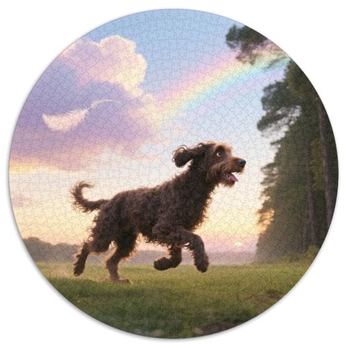 Portugiesischer Wasserhund Mit 1000 Teilen Puzzles Haustier Hund Runde Kreispuzzles Geeignet Ab 12 Jahren Pädagogisches Für Erwachsene Kinder Buntes Tier Stressabbau-Spielzeug 1000pcs (67.5x67.5cm) von OJASDBDJE