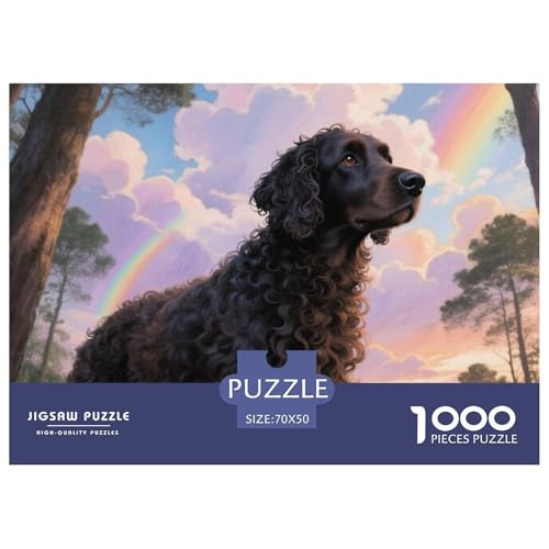 Portugiesischer Wasserschäfer 1000 Teile Puzzle Haustier Hund Für Die Ganze Familie Entspannend Detailreich Spielzeug Lernspiel 70x50cm/1000pcs von OJASDBDJE