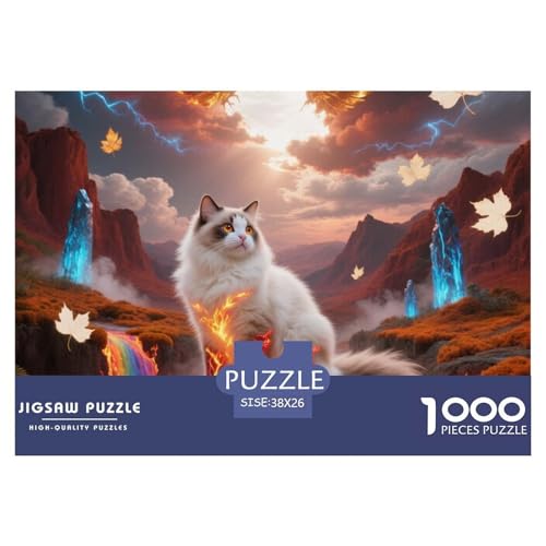 Ragdoll 1000 Teile Puzzle Pet Katze Für Die Ganze Familie Entspannend Detailreich Spaß Lernspiel 38x26cm/1000pcs von OJASDBDJE