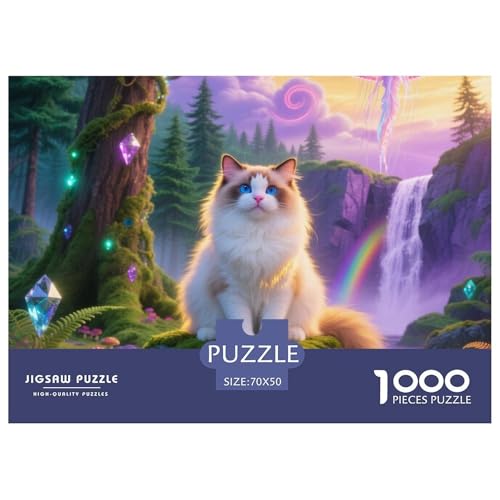 Ragdoll 1000 Teile Puzzle Pet Katze Für Kinder Ab 12 Jahren Herausforderung Detailreich Spaß Lernspiel 70x50cm/1000pcs von OJASDBDJE