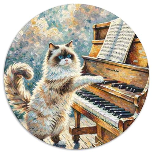 Ragdoll 1000 Teile Puzzles Pet Katze Rund Puzzle Geeignet Ab 12 Jahren Pädagogisches Für Erwachsene Kinder Buntes Tier Geschenke 1000pcs (67.5x67.5cm) von OJASDBDJE