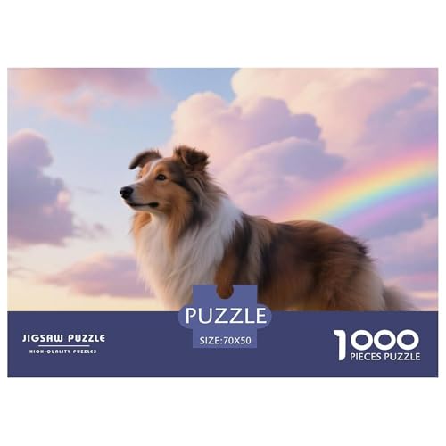 Rauer Collie 1000 Teile Puzzle Haustier Hund Für Die Ganze Familie Entspannend Detailreich Spaß Pädagogisches Spiel 70x50cm/1000pcs von OJASDBDJE