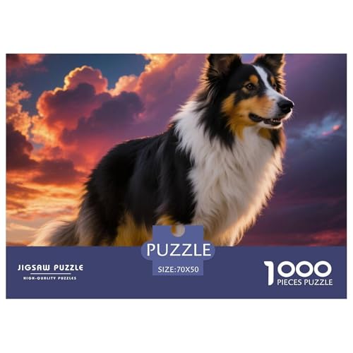 Rauer Collie 1000 Teile Puzzle Haustier Hund Für Die Ganze Familie Entspannend Detailreich Spielzeug Lernspiel 70x50cm/1000pcs von OJASDBDJE