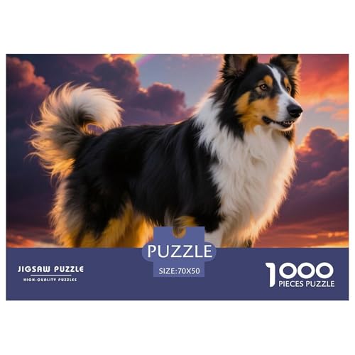 Rauer Collie 1000 Teile Puzzle Haustier Hund Für Die Ganze Familie Herausforderung Detailreich Spielzeug Lernspiel 70x50cm/1000pcs von OJASDBDJE