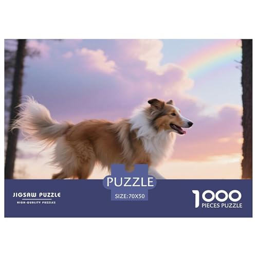 Rauer Collie 1000 Teile Puzzle Haustier Hund Geschenke Für Frauen/Männer Herausforderung Detailreich Spielzeug Pädagogisches Spiel 70x50cm/1000pcs von OJASDBDJE