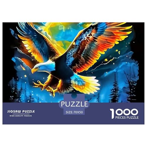 Regenbogenadler 1000 Teile Puzzle Bird Für Die Ganze Familie Entspannend Detailreich Spaß Lernspiel 70x50cm/1000pcs von OJASDBDJE