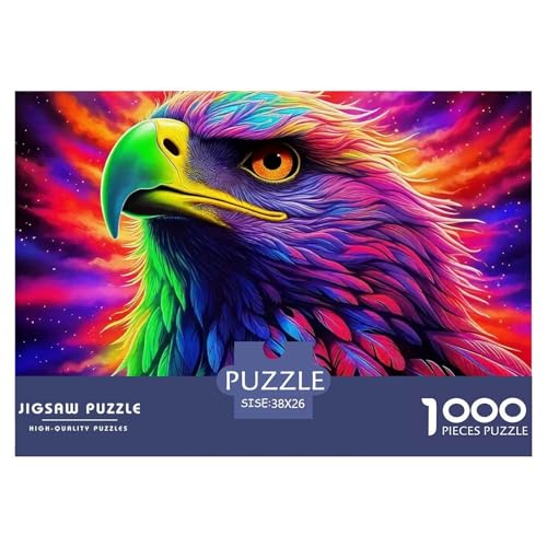 Regenbogenadler 1000 Teile Puzzle Bird Für Die Ganze Familie Entspannend Premium-Qualität Spaß Lernspiel 38x26cm/1000pcs von OJASDBDJE