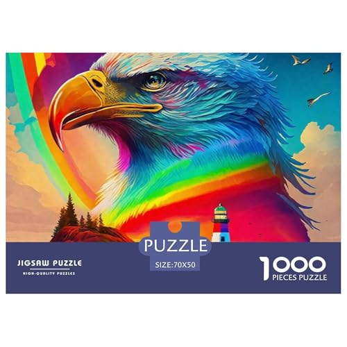 Regenbogenadler 1000 Teile Puzzle Bird Für Die Ganze Familie Herausforderung Detailreich Spaß Lernspiel 70x50cm/1000pcs von OJASDBDJE