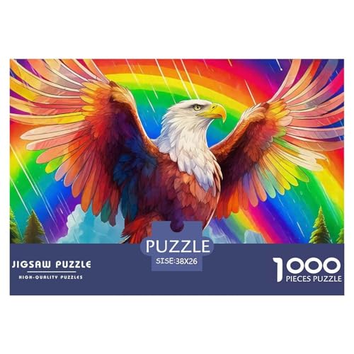 Regenbogenadler 1000 Teile Puzzle Bird Für Die Ganze Familie Herausforderung Premium-Qualität Spielzeug Pädagogisches Spiel 38x26cm/1000pcs von OJASDBDJE