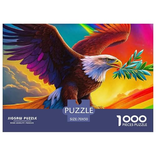 Regenbogenadler 1000 Teile Puzzle Bird Geschenke Für Frauen/Männer Herausforderung Detailreich Spielzeug Pädagogisches Spiel 70x50cm/1000pcs von OJASDBDJE