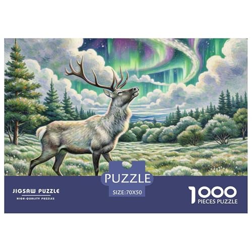 Rentiere 1000 Teile Puzzle Tiere Für Kinder Ab 12 Jahren Entspannend Premium-Qualität Spielzeug Lernspiel 70x50cm/1000pcs von OJASDBDJE