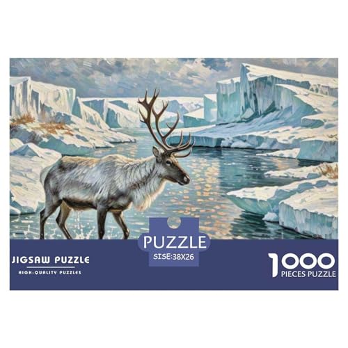 Rentiere 1000 Teile Puzzle Tiere Geschenke Für Frauen/Männer Herausforderung Detailreich Spielzeug Pädagogisches Spiel 38x26cm/1000pcs von OJASDBDJE