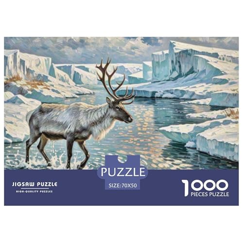 Rentiere 1000 Teile Puzzles Tiere Für Kinder Ab 12 Jahren Entspannend Detailreich Spaß Pädagogisches Spiel 70x50cm/1000pcs von OJASDBDJE
