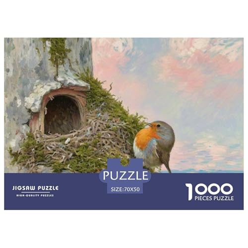 Robin 1000 Teile Puzzle Vogel Geschenke Für Frauen/Männer Herausforderung Detailreich Spielzeug Lernspiel 70x50cm/1000pcs von OJASDBDJE